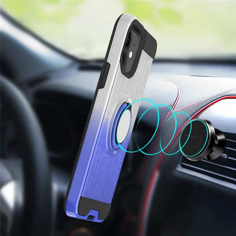 360 магнитный чехол для телефона с кольцом на палец для iPhone 11 Pro Max XR XS Max 8 7 6 6S Plus противоударный градиентный Магнитный чехол для iPhone 11