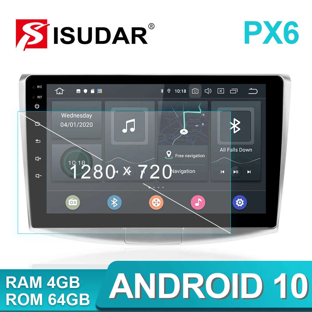 

ISUDAR PX6 1 Din Android 10.0 Car Radio For VW/Volkswagen/Passat B7 B6 CC DVD player Multimedia Audio RAM 4GB ROM 64G DVR DSP