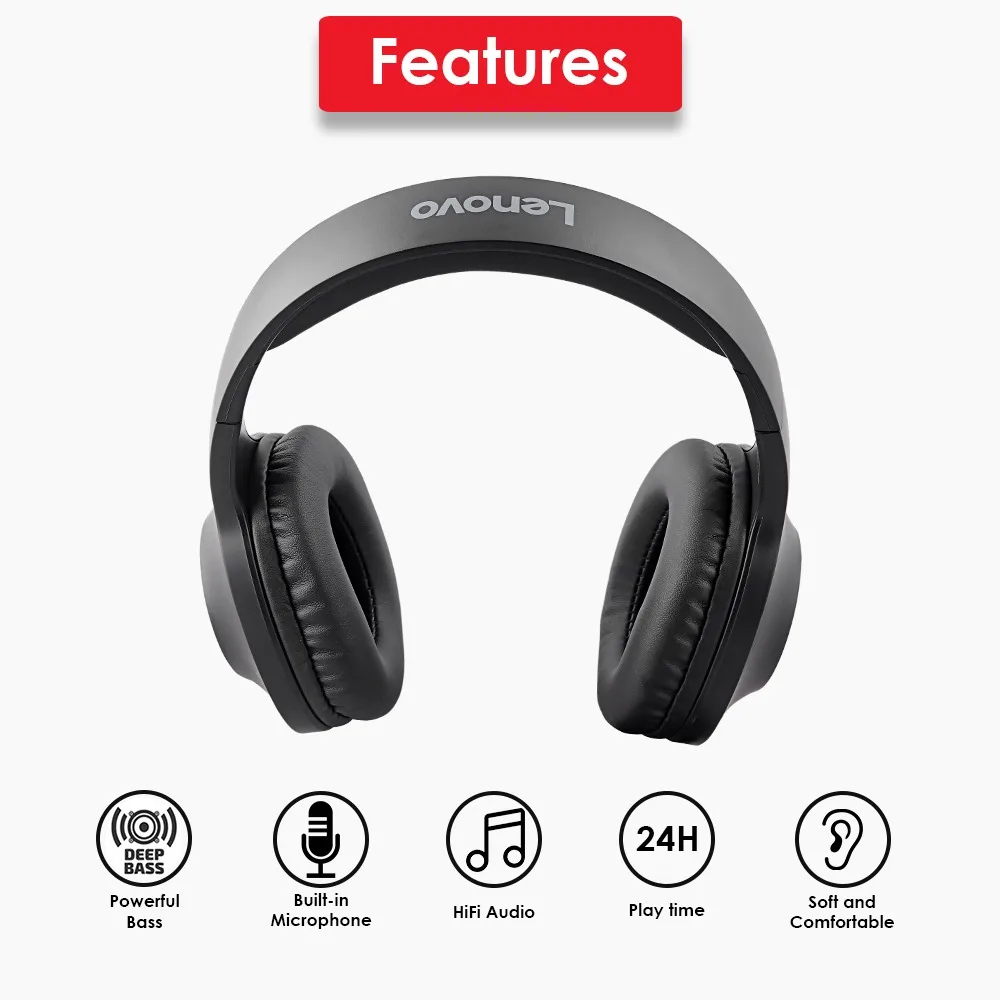 

Lenovo headset hd116 sports headset Bluetooth headset 5.0 dual EQ wireless headset magnetic subwoofer standard fashion running h