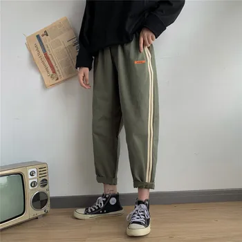 

Hong Kong style autumn pants men's Korean style loose fashion sports pants Tide brand straight casual pants foot-tied student