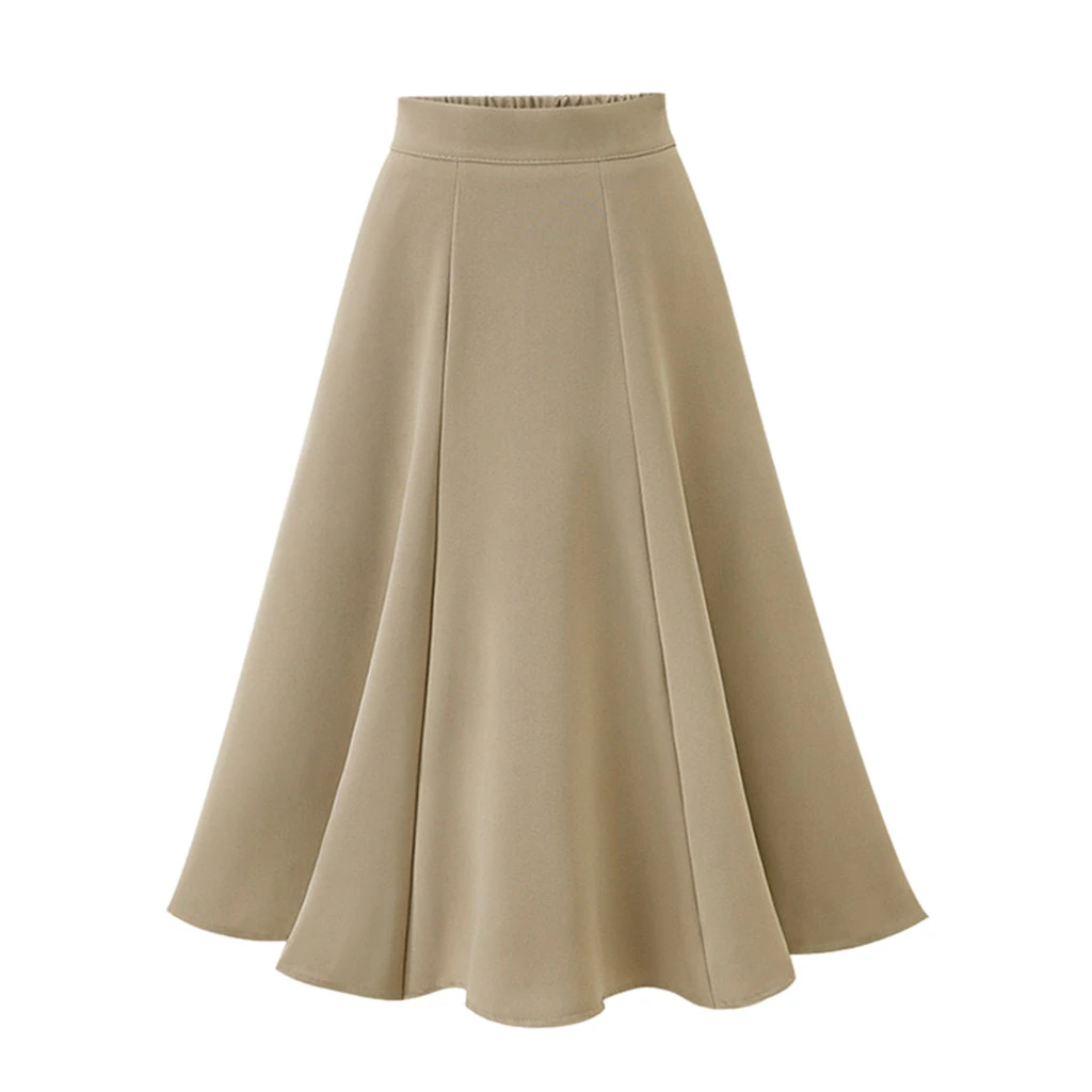 FREE OSTRICH 2019 Women Long Pleated Skirt High Waist Casual Party Cotton Thin Solid Solid Color Plus Size Loose Skirts 920