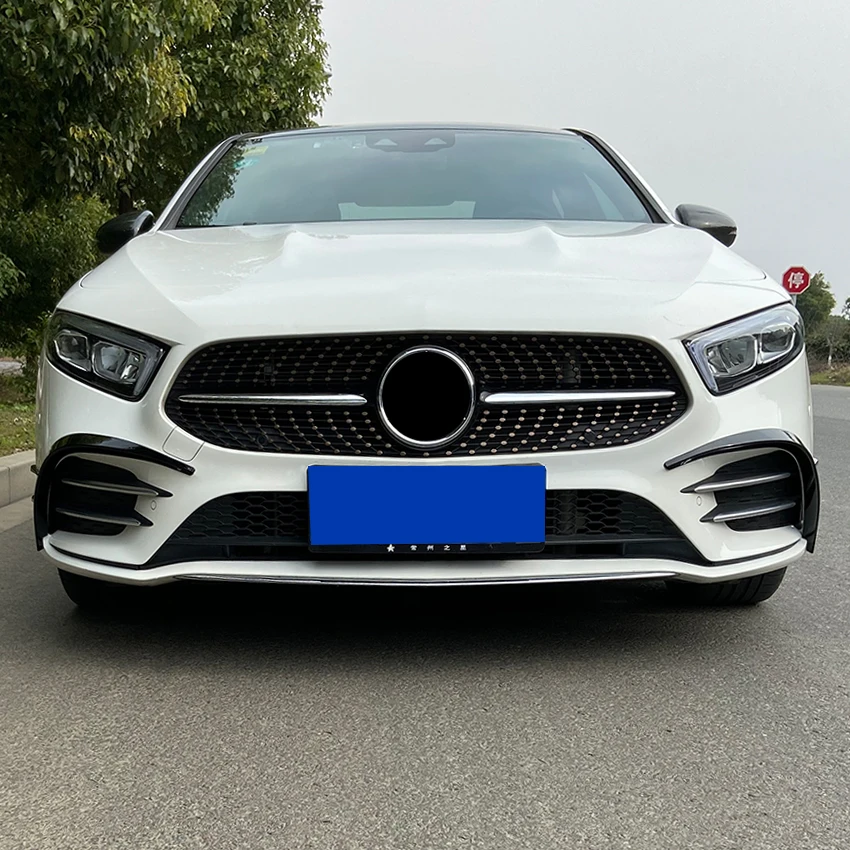 For Mercedes Benz A Class W177 2018+ A180 A200 A220 AMG Sport Front Bumper Fender Stickers Trim Cover Accessories Car Styling