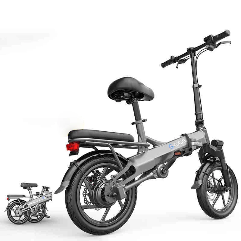 14inch Mini small electric ebike chainless electric folding bicycle Traveler shaft drive Vacuum tire urban electric bicycle