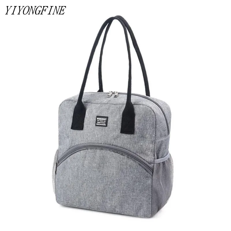 Nuevo bolso fresco refrigerado bolsas de Nylon impermeable portátil cremallera térmica Oxford bolsos para la comida para mujer conveniente caja de almuerzo bolsas de comida