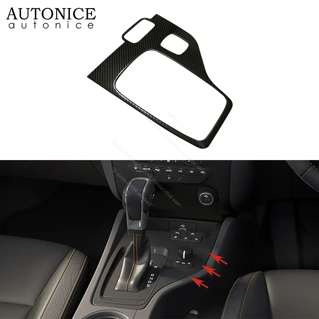 Fit For Ford Ranger Accessories 2015 2016 2017 2018 2019 1pc Carbon Fiber Color Stainless Button Gear Panel Cover Car Stickers Aliexpress