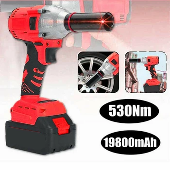 

530Nm 1/2" Electric Wrench 158VF 19800mAh Variable Speed Impact Socket Wrench Woodworking Car Repair Power Tool