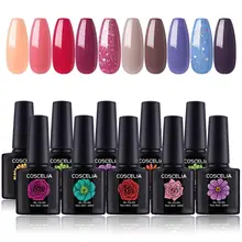 COSCELIA 10 шт. гелевый Набор для маникюра дизайн ногтей Замачивание от геля лак для ногтей набор длительного действия для УФ светодиодный светильник маникюрный набор инструментов для ногтей