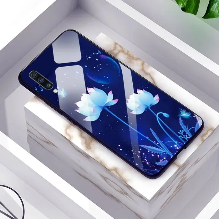 Для samsung Galaxy A50 чехол A 50 подсвечники чехлы для телефонов samsung Galaxy A50 чехол A505F Мягкий Бампер закаленное покрытие 6,4