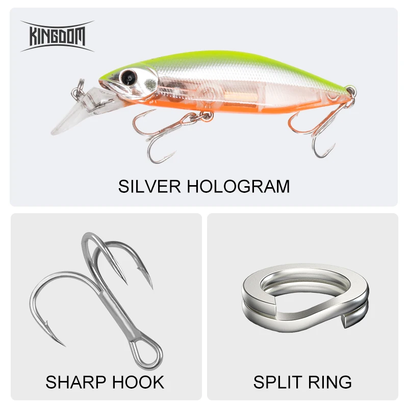 Kingdom Slow Sinking Pencil Noise Minnow Sea Fishing Lures 70mm 12g 55mm 7g Swimbaits Swing Hard Baits Wobblers Fishing Tackle