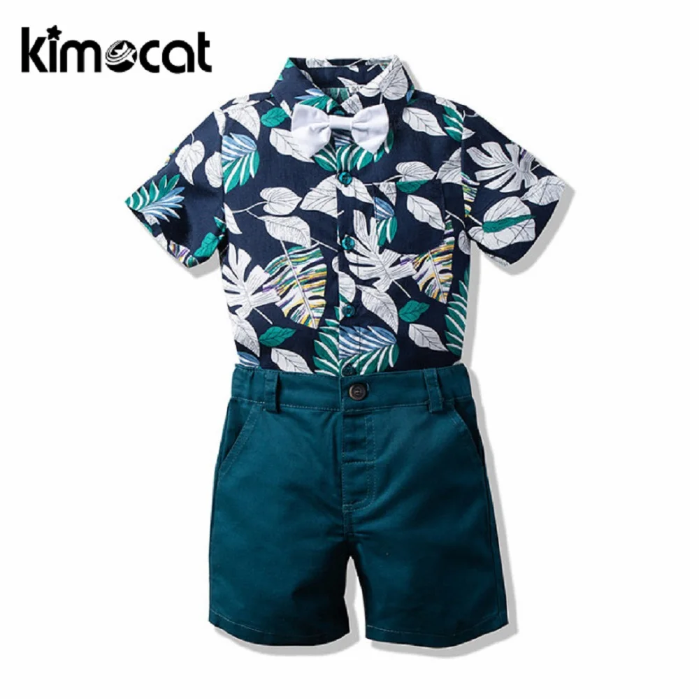 Kimocat Baby Born Boy Clothes Short Sleeve Boys' Summer Floral Two
