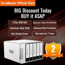 TerraMaster F5-422 10GbE NAS 5-Bay сетевой хранилище сервер Intel четырехъядерный процессор с аппаратным шифрованием (безбездисковый) TerraMaster F5-422 10GbE NAS 5-Bay сетевой хранилище сервер Intel четырехъядерный процессор с аппаратным шифрованием (безбездисковый)