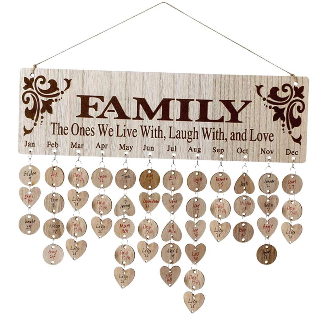 Panneau De Rappel D Anniversaire En Bois Artisanat Perpetuel Calendrier D Evenements Bricolage Aliexpress