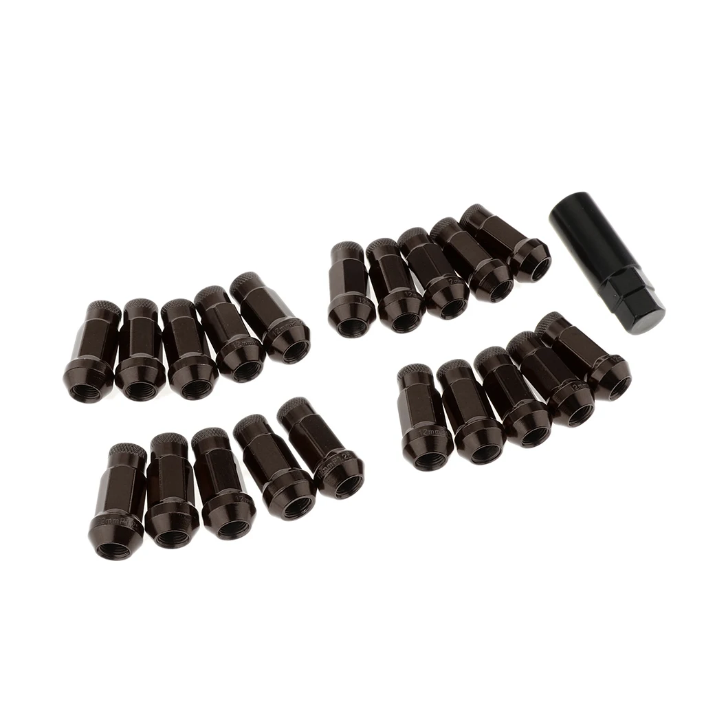 Racing Tuner Lug Nuts Extended M12x1.25mm 20pcs 60mm Wheel Nut