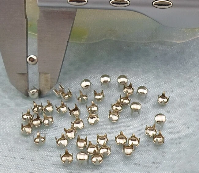 100Pcs/Bag Punk 6MM Silver Metal Rivet Leathercraft DIY Round Studs Spots Spike Rivets And Studs
