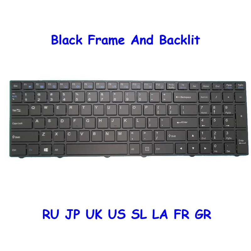 Английская клавиатура для CLEVO N250 N250JU N250LU N250PU N251BU N251JU N251PU N252BU N252PU N350DV N350DW N550RC1 N550RN