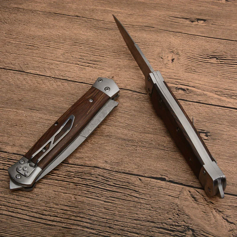 Высокое качество VG-Дамасская сталь+ куриное крыло деревянная ручка/C36 стили EDC складное лезвие тактические шестерни коллекция ножей