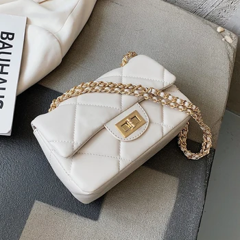 

Simple Small PU Leather Crossbody Bags For Women Solid Color 2020 Summer Elegant Shoulder Handbags Female Travel Bags Chain Bags