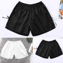 Женские Сатиновые повседневные безопасные шорты, сексуальные шорты, штаны с эластичной резинкой на талии, мягкие цветные пижамные шорты, можно носить Пижамные шорты J15