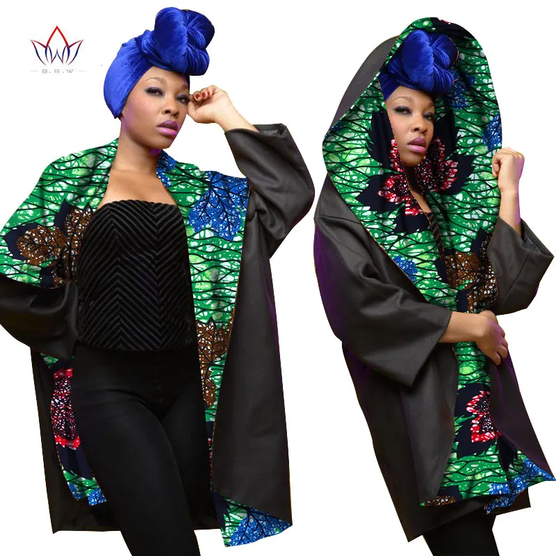 Осень Базен Riche Африканский Воск кашемир печати пальто для женщин Дашики размера плюс африканская одежда верхняя одежда WY1621 - Цвет: 11