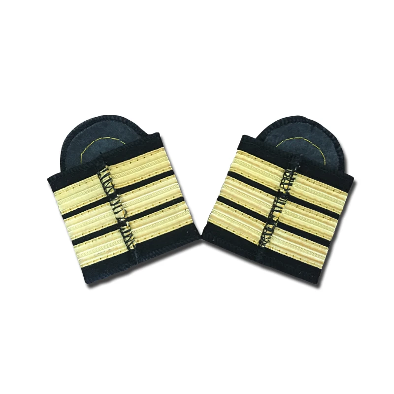 3/4 золотые балки авиалиний пилот Epaulets капитан Наплечные доски Insignia ползунки высокое качество авиационная школа Epaulette