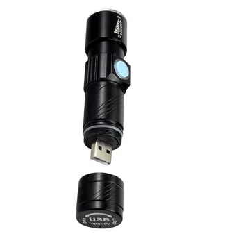 

1pc LED Glare Flashlight USB Rechargeable Torch Illumination Zoom Flashlight Ultra Bright Flashlight Mini LED Glare Flashlight f