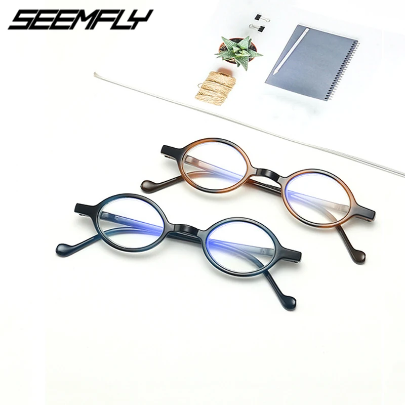 Seemfly портативный анти синий светильник очки для чтения модные Овальные ультра