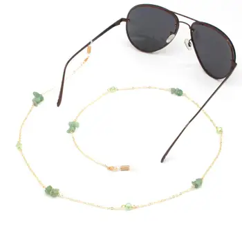 

Irregular Green Crystal Link Chain Eyeglasses Chains Reading Glasses Sunglasses Strap Cord Holder Neck Head Band Accessories