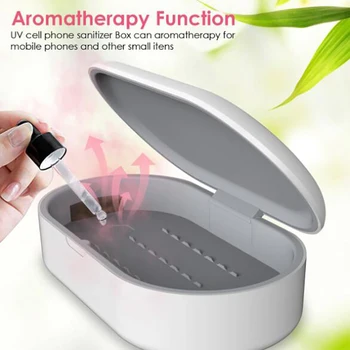 

UV Phone Sanitizer, Portable Phone Cleaner Box with Wireless Charging Aromatherapy Function Disinfector Sanitzier Box for Mask
