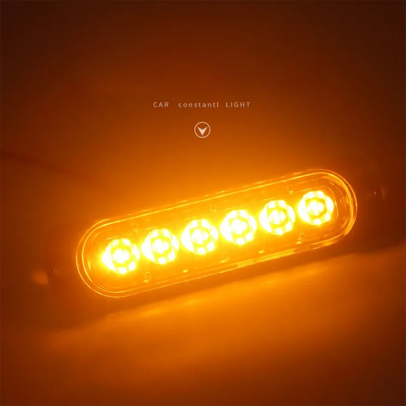 12V 6 светодиодный стробоскоп мигающий предупреждающий свет решетчатая подсветка фары для грузовика авто лампа мигалки цвет: желтый, белый движения лампа, аварийная лампа