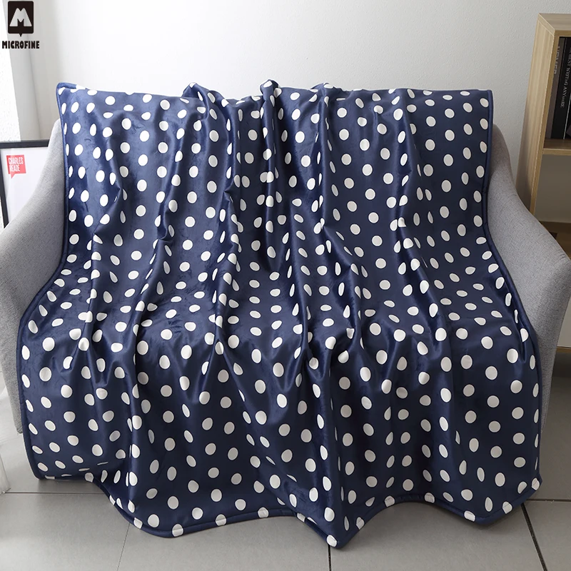 

Microfine Dot Blanket Sherpa on Beds Plush Throw Blanket for Kids Bedspread Bulldog Sofa Cover 1pc