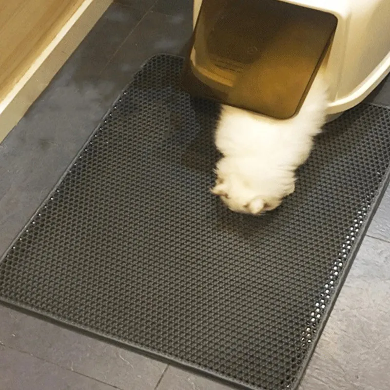 ПВХ коврики для кошачьего туалета двухслойные коврики для кошачьего туалета с водонепроницаемым дном складные коврики для кошачьего туалета дышащие