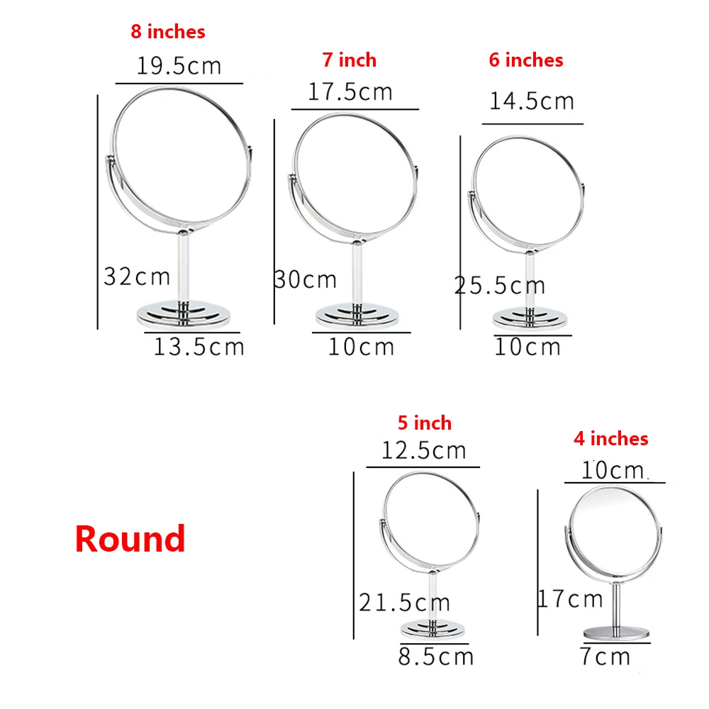 Круглое овальное настольное туалетное зеркало Двухстороннее зеркала с подсветкой портативное увеличительное зеркало для макияжа подарки для девочек