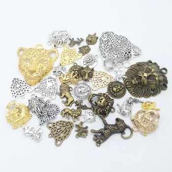 

Hot sale 100g zinc alloy metal mixed Leopard Tige pendant antique bronze bracelet necklace DIY jewelry crafts wholesale accesso