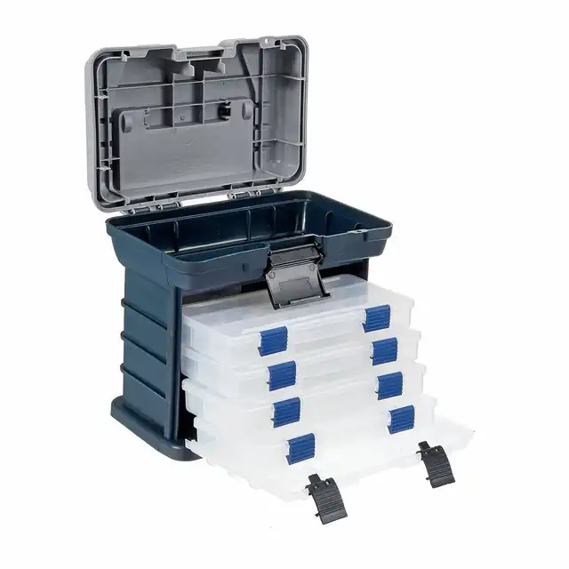 Multifunction 4 Drawers Big Fishing Tackle Box Plastic Handle