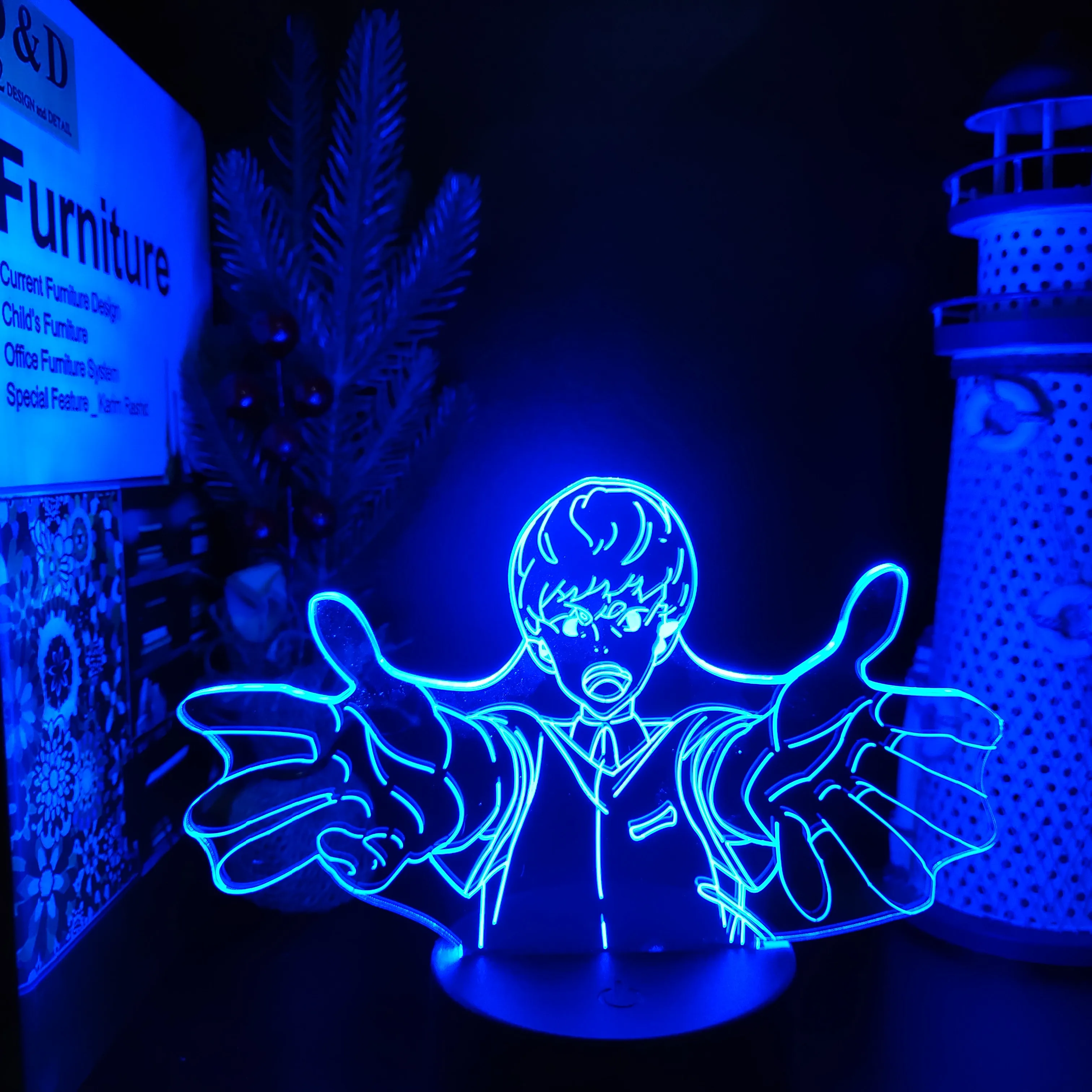 

Светодиодный ночсветильник Devilman Crybaby в стиле аниме, лампа для украшения комнаты, USB-лампа для манги, подарок на день рождения, декор для детской спальни, Настольная 3d лампа