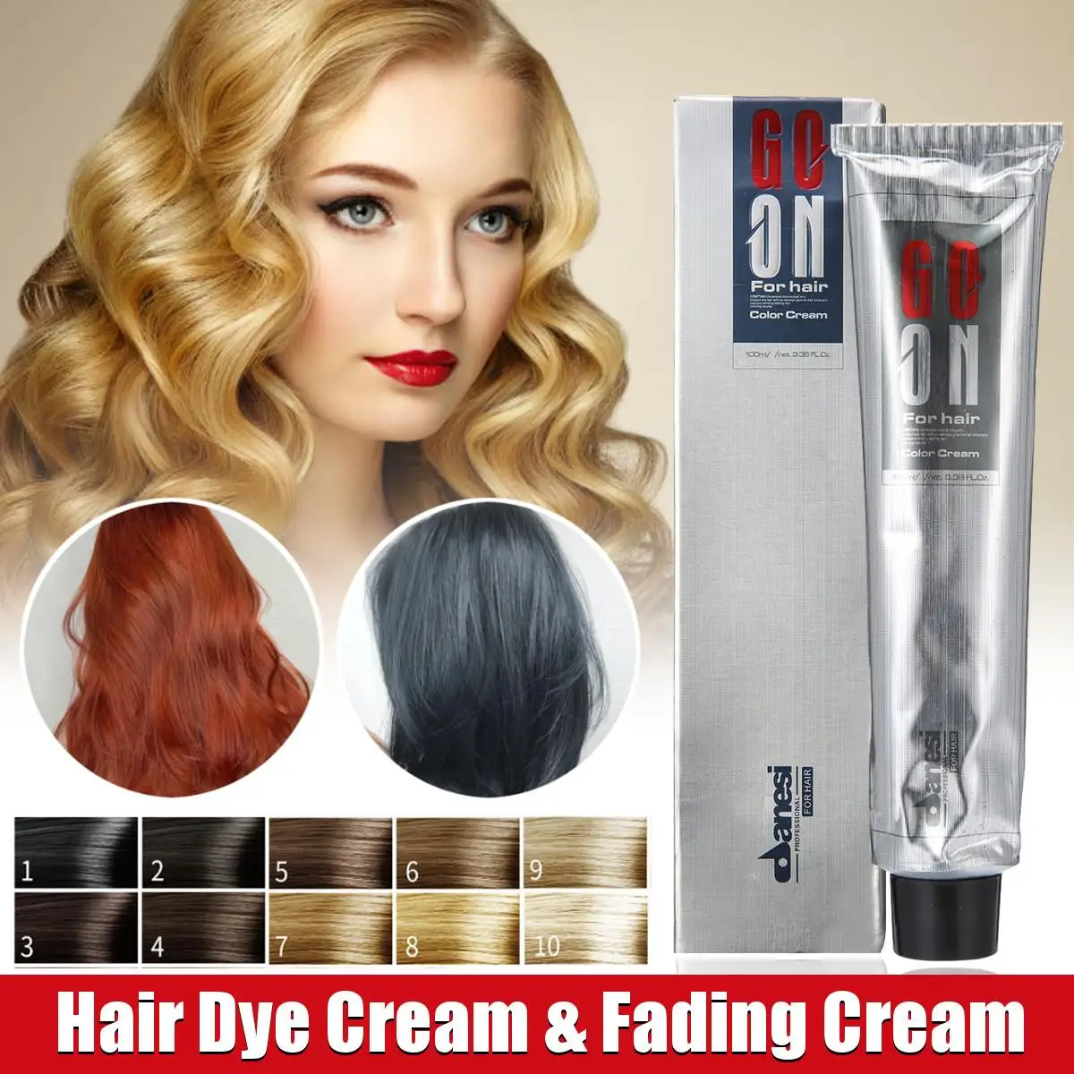 100ml Dye Hair Cream& Fading Cream Mild Safe Hair Coloring Shampoo
