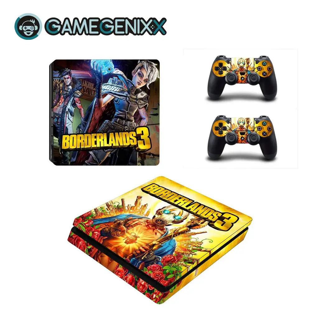 GAMEGENIXX Кожа Наклейка Защитная Наклейка Обложка для PS4 Slim консоли и 2 контроллеров-borderland 3