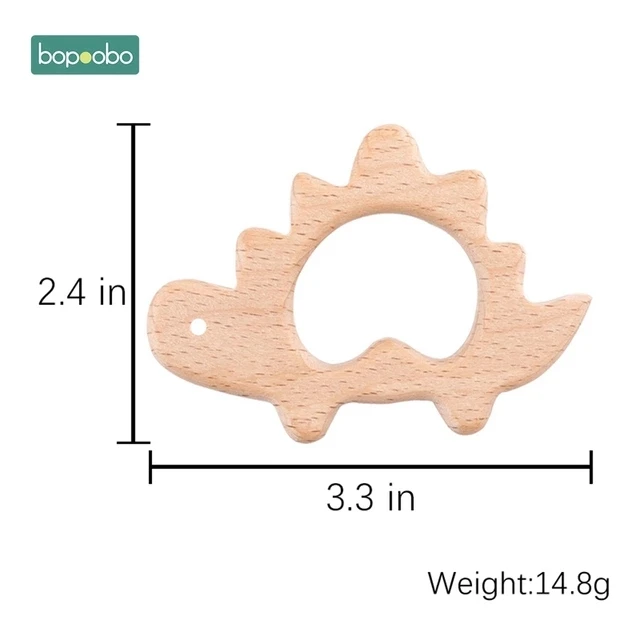Bopoobo 5 шт. деревянный Прорезыватель для еды, из бука, деревянные животные, детские игрушки для новорожденных, подвеска, соска, комплект для медицинских процедур, Детские трофеи - Цвет: Dinosaur
