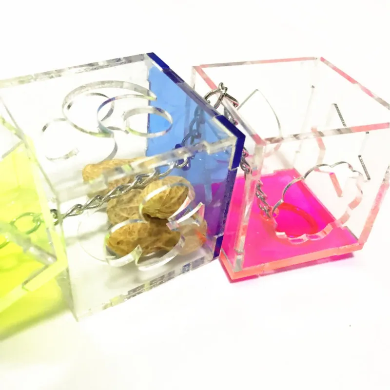 Попугай подвесная жевательная игрушка для кормления 3 слоя прозрачная подставка для кормушки висячая кормушка в форме звезды коробка клетка игрушка