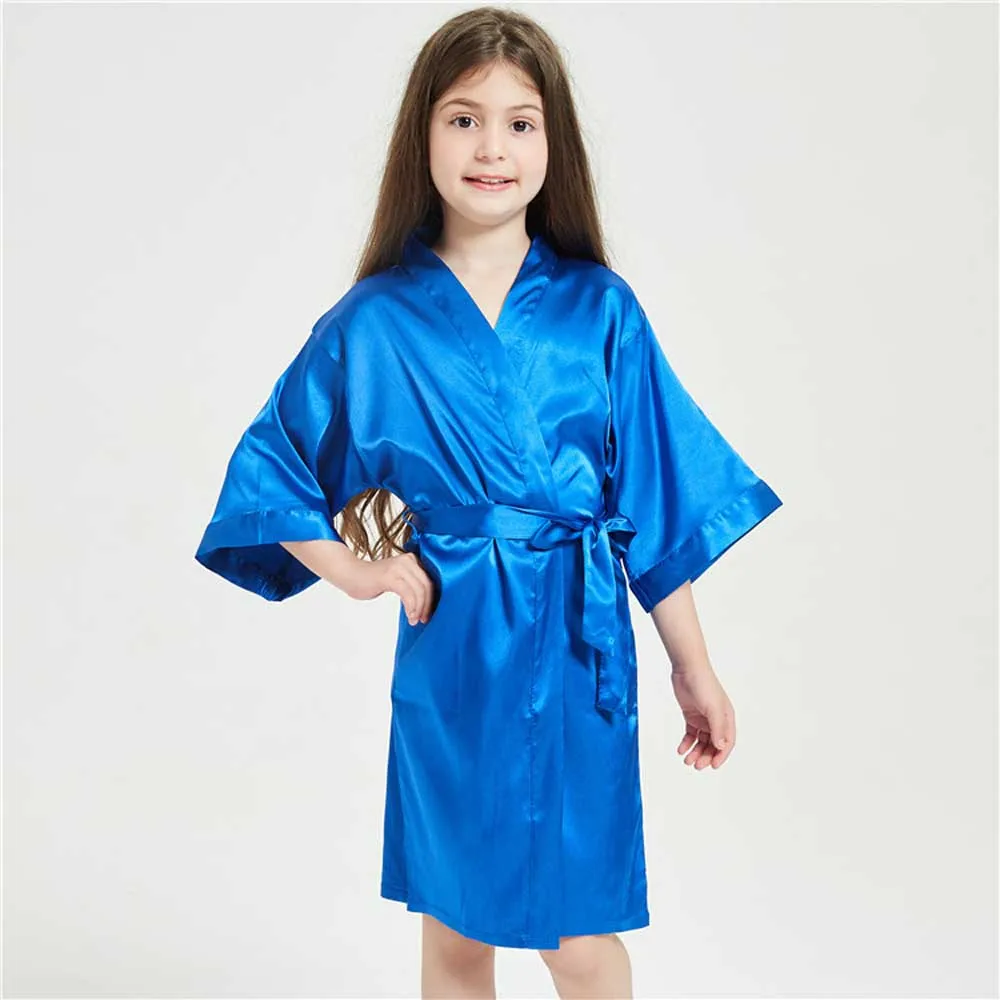 3-13 Years Satin Silk Children's Bathrobe for Girls child bathrobe kids robe