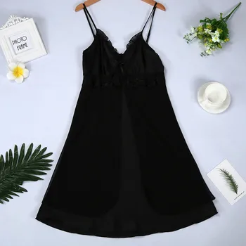 

Fashion Women Sexy Lace Plus Size Lace Babydoll Set Sleepwear Underwear Lace Sexy Lingerie Dress Women Homewear Night Dress Hot
