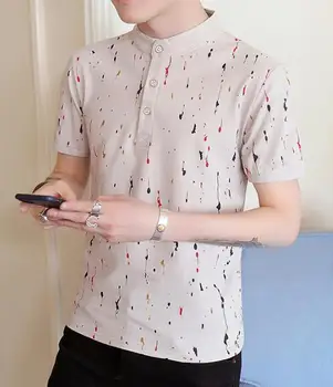 

2020 summer New design top quality men short sleeve T-shirt grey white an