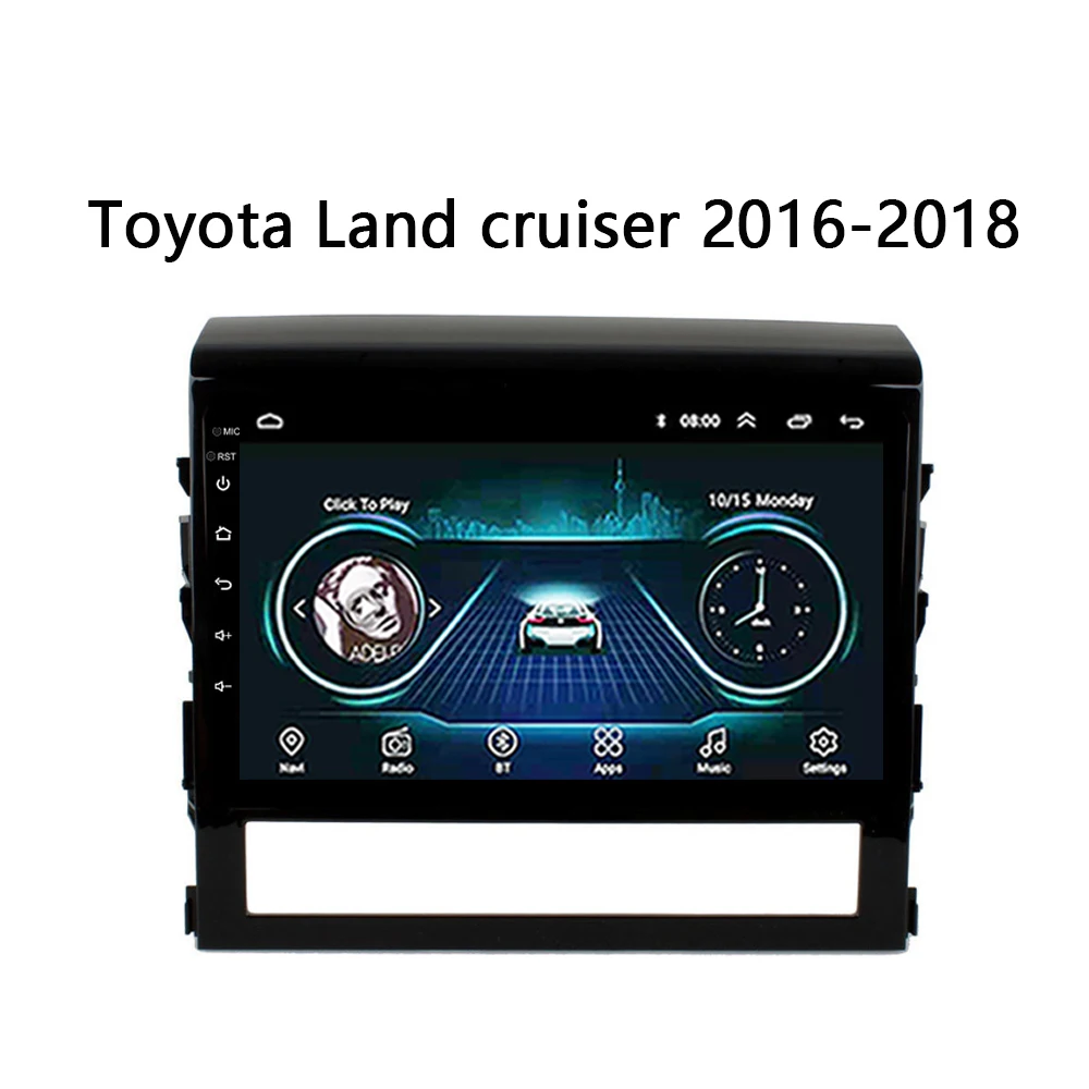 Top Car Multimedia Player for toyota land cruiser 2016-2017 GPS Navigation 9 inch Android 8.1 support rear view camera 0