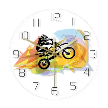 

Dirt Motorbike Rider Color Changing Wall Night Light Colorful Print Watch Clock Remote Control Motocross Dirt Bike Rider horloge