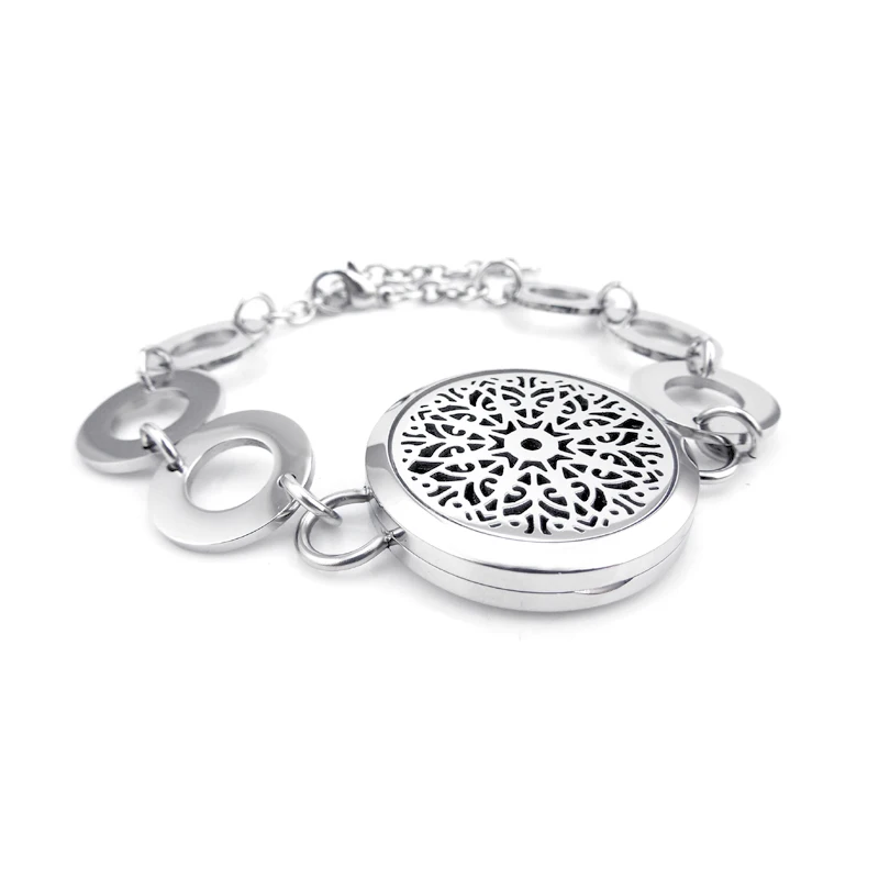 30mm BSH01-13 Круглый Серебряный браслет Дерево жизни(25 мм) ароматерапия/эфирные масла Ароматерапия медальон из нержавеющей стали с войлочными подушечками - Окраска металла: 30mm BSH01-13