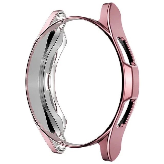 Case for Samsung Galaxy Watch 4 Classic,Silicone Shock-Proof and Protector Cover for Galaxy Watch4 46MM 42MM (2021) Pink