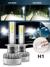  Car Led Headlight H1 Lights 12V 110W Auto Fog Lamps 6000K White 20000LM Ultra Bright Bulbs Sets Super Focused Beam Headlamp 2Pcs 
