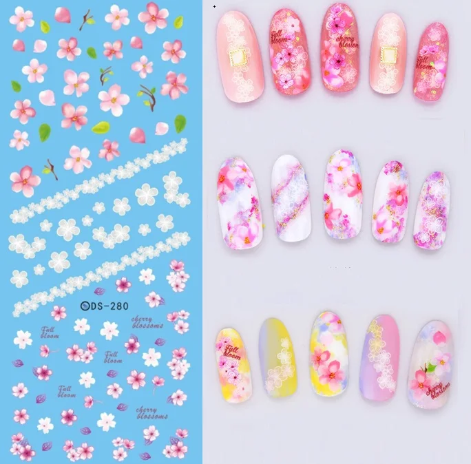 

Florals Pattern! Nails Art Manicure Water Transfer Decals Decorations Design Nail Stickers For Nails Tips Beauty