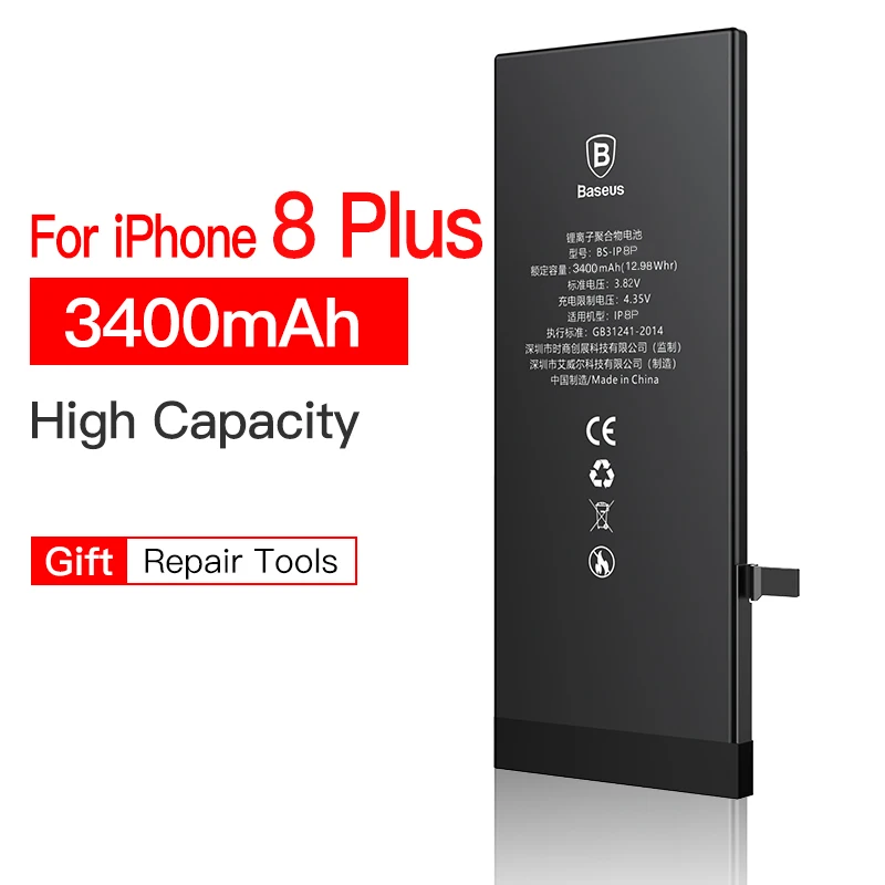 Аккумулятор для мобильного телефона Baseus для iPhone 8, 7, 6, 6s s Plus, 5, 5S, 5c, 7 plus, 6 plus, сменный аккумулятор для iPhone7, iPhone6 - Цвет: 3400mAh For iP 8p