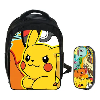 

2PCS/SET Pokemon Haunter Eevee Children School Bags Capacity Backpack Kids School Boys Girls Mochilas Infantil Catoon Rucksack